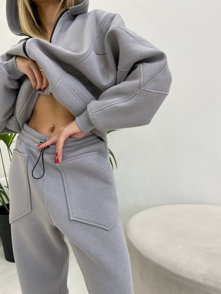 Штани joggers на флісі сірі L - Основні контакти 
