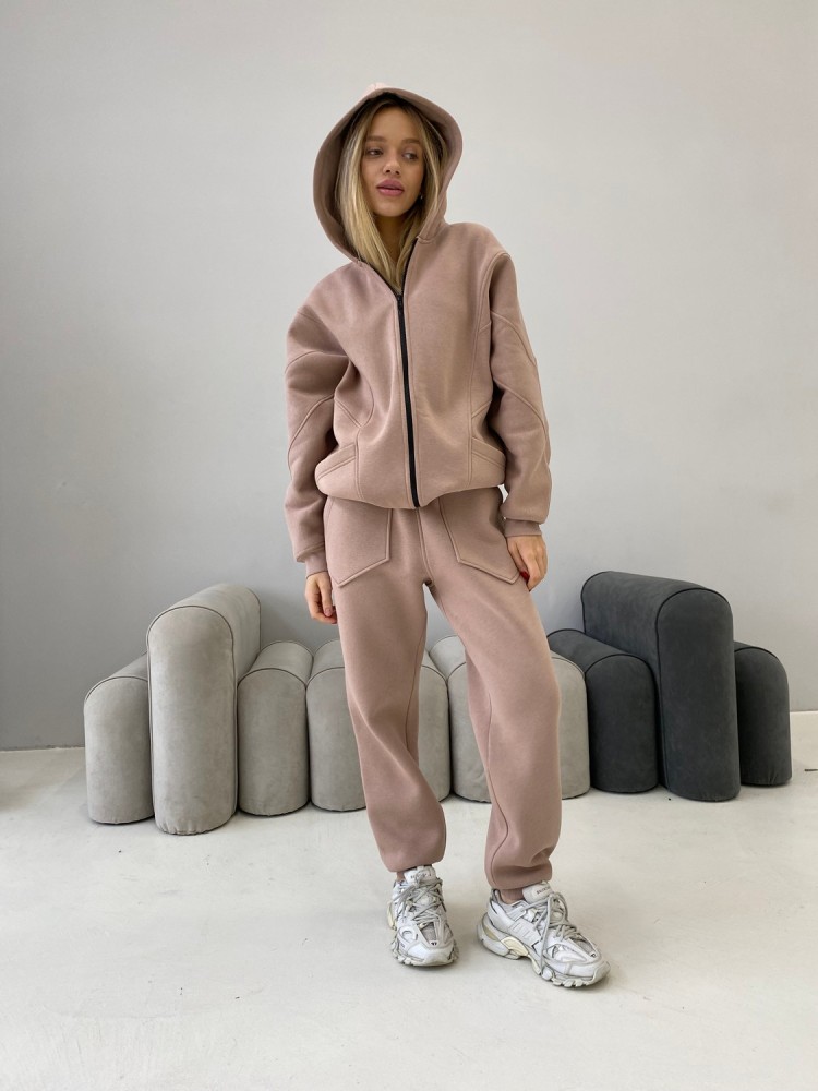 Штани joggers на флісі бежеві L - Основні контакти 01 