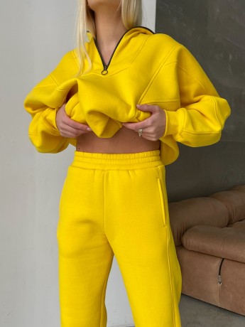 Штани з лампасом на флісі жовті - Основні контакти 