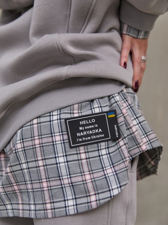 Худи-рубашка на флисе серая - Основные контакты 