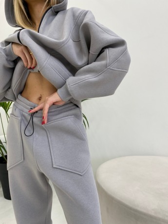 Штани joggers на флісі сірі - Основні контакти 