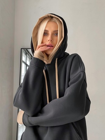 Худі на флісі з каптуром графіт - Основні контакти 