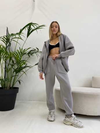 Штани joggers на флісі сірі - Основні контакти 