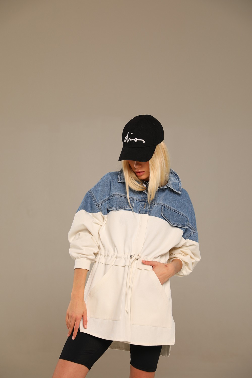 Жакетик тренч с денимом oversize